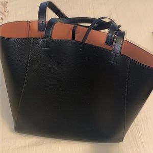 A new day black tote bag